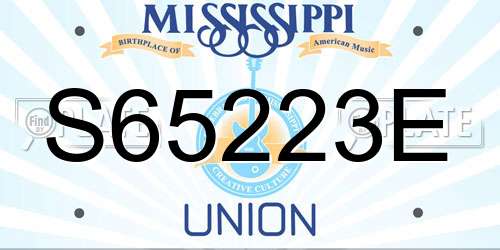 S65223E Mississippi License Plate