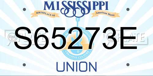 S65273E Mississippi License Plate