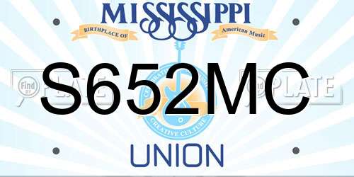 S652MC Mississippi License Plate