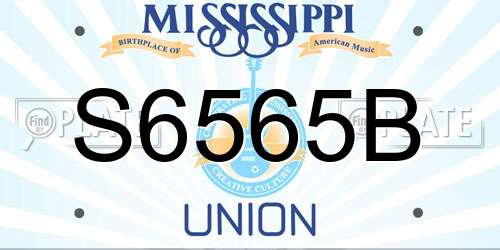 S6565B Mississippi License Plate