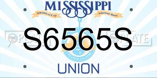 S6565S Mississippi License Plate