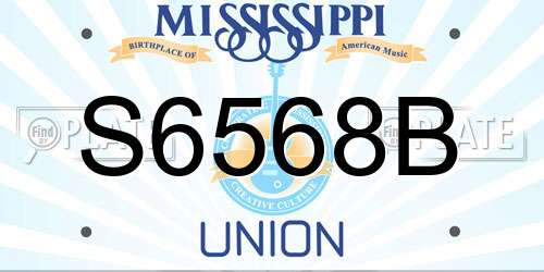 S6568B Mississippi License Plate