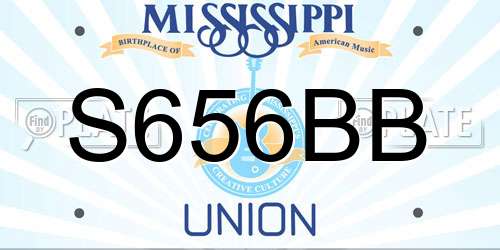 S656BB Mississippi License Plate