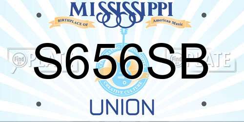 S656SB Mississippi License Plate
