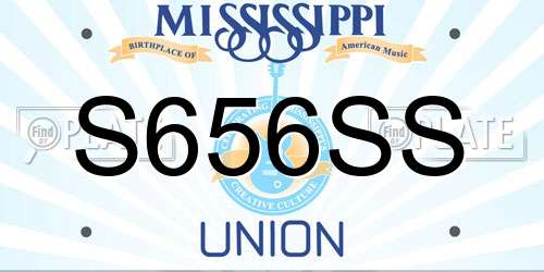 S656SS Mississippi License Plate