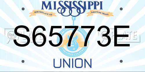 S65773E Mississippi License Plate