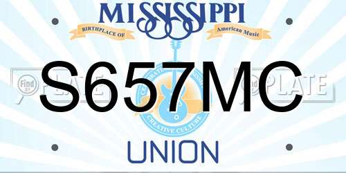 S657MC Mississippi License Plate
