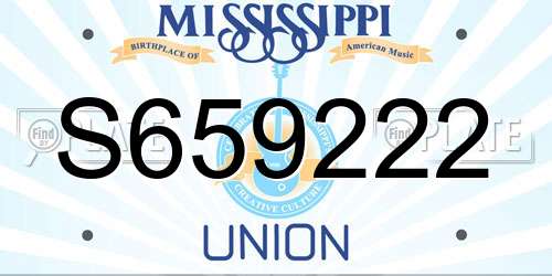 S659222 Mississippi License Plate