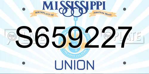 S659227 Mississippi License Plate