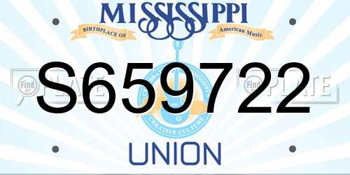 S659722 Mississippi License Plate