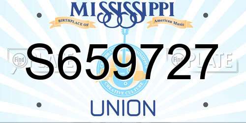 S659727 Mississippi License Plate