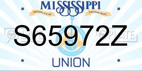 S65972Z Mississippi License Plate