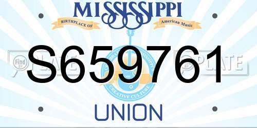 S659761 Mississippi License Plate