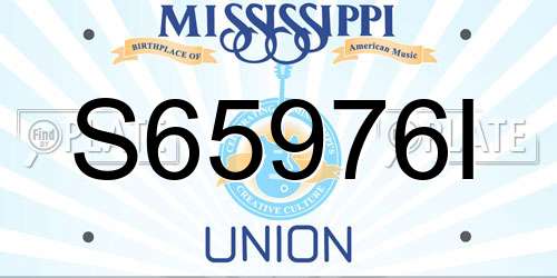 S65976I Mississippi License Plate