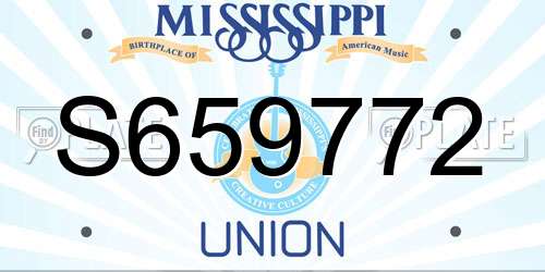 S659772 Mississippi License Plate