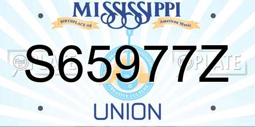 S65977Z Mississippi License Plate