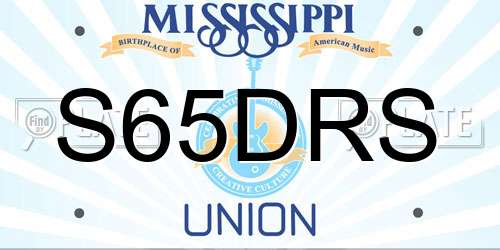 S65DRS Mississippi License Plate