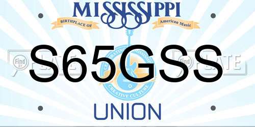 S65GSS Mississippi License Plate