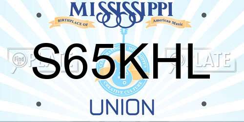 S65KHL Mississippi License Plate