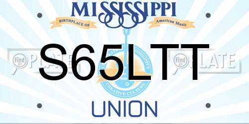 S65LTT Mississippi License Plate