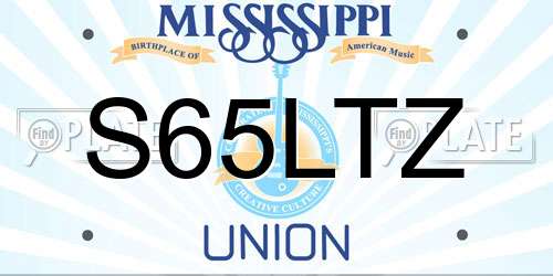 S65LTZ Mississippi License Plate