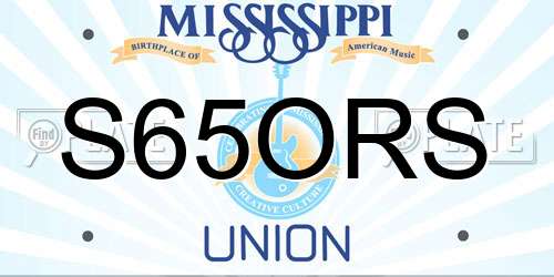 S65ORS Mississippi License Plate