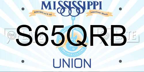 S65QRB Mississippi License Plate