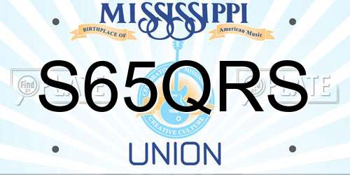 S65QRS Mississippi License Plate