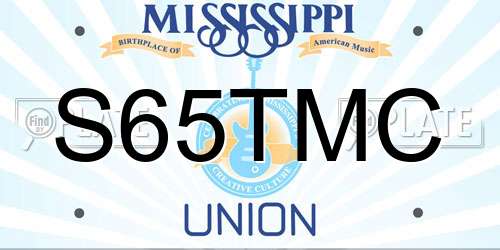 S65TMC Mississippi License Plate