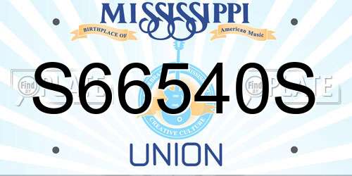 S66540S Mississippi License Plate