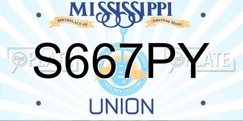 S667PY Mississippi License Plate