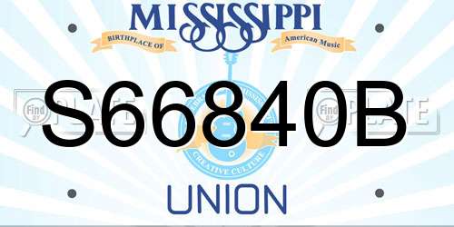 S66840B Mississippi License Plate