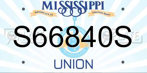 S66840S Mississippi License Plate