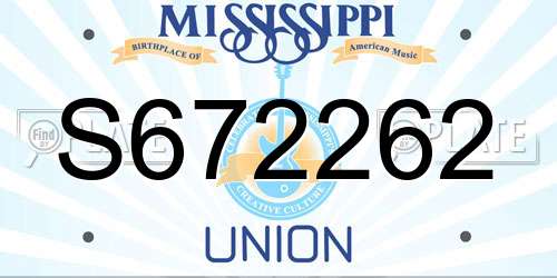 S672262 Mississippi License Plate