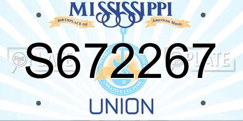 S672267 Mississippi License Plate