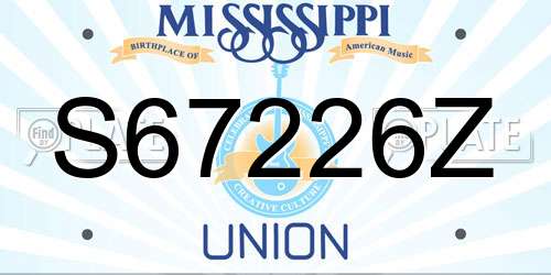 S67226Z Mississippi License Plate