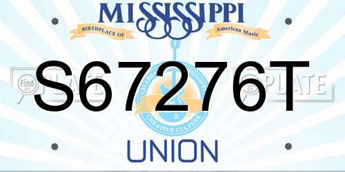 S67276T Mississippi License Plate