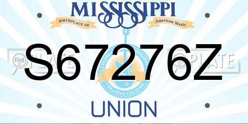 S67276Z Mississippi License Plate