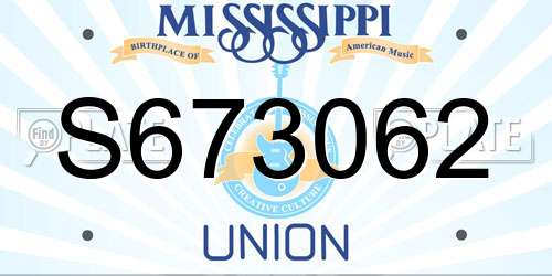 S673062 Mississippi License Plate