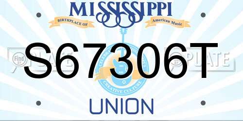 S67306T Mississippi License Plate