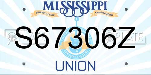 S67306Z Mississippi License Plate