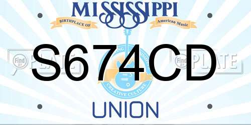 S674CD Mississippi License Plate