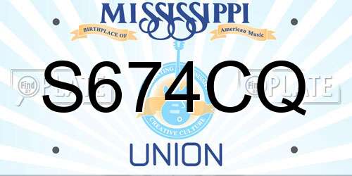 S674CQ Mississippi License Plate