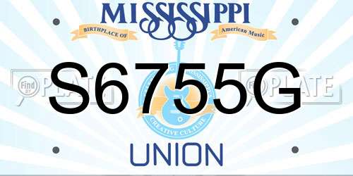 S6755G Mississippi License Plate