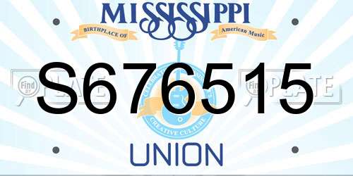 S676515 Mississippi License Plate