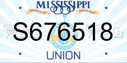 S676518 Mississippi License Plate