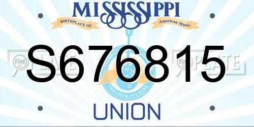 S676815 Mississippi License Plate