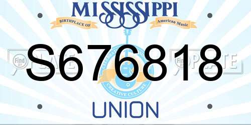 S676818 Mississippi License Plate