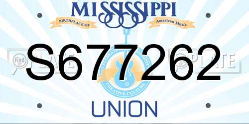 S677262 Mississippi License Plate