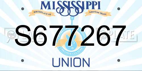 S677267 Mississippi License Plate